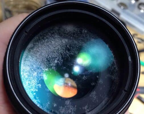 Lens bị nấm mốc nếu ko bảo quản đúng cách