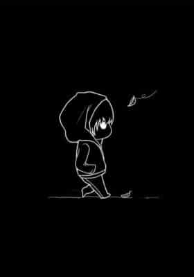 Hình nền đen cute với nhân vật chibi dễ thương